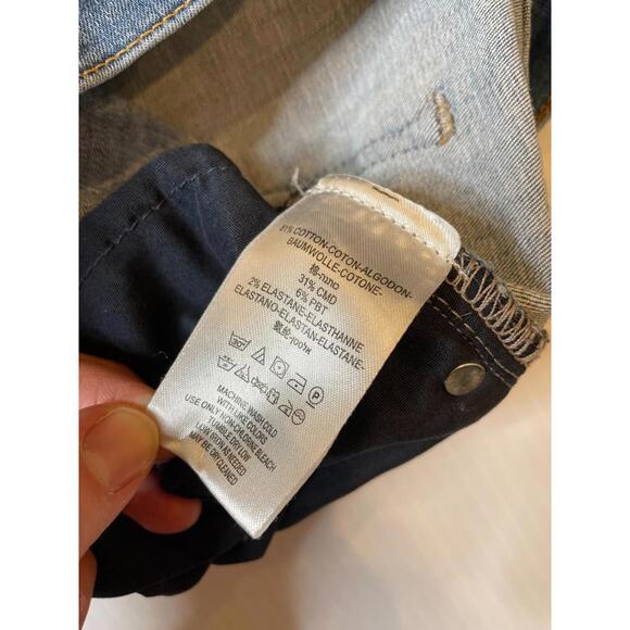 Free People Jeans Womens Blue Ankle Skinny Distressed Raw Hem Medium Wash 29R - Picture 5 of 9